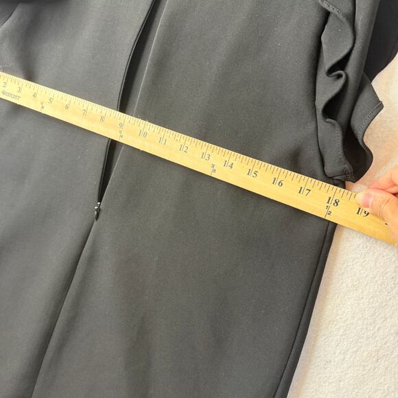 ZARA WOMAN Black Flutter Sleeve Shift Dress M Mini Minimalist Modern Chic - Picture 9 of 11